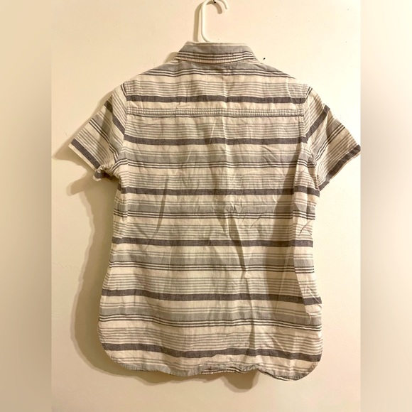 Tradlands button up, crème with soft blue stripes - Picture 2 of 4